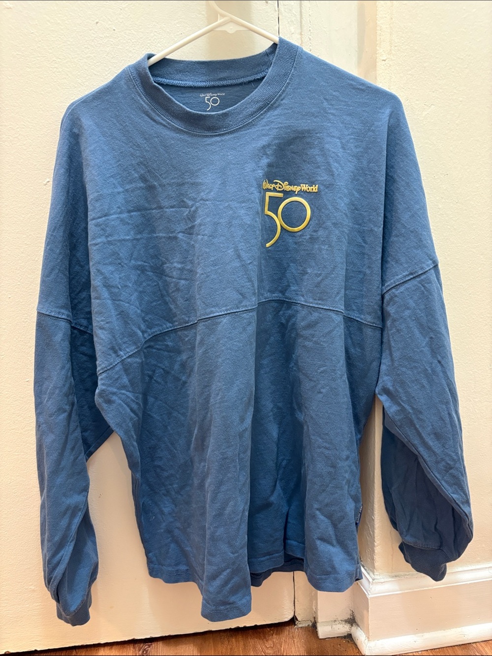 Disney World Spirit Jersey Size M 50th Anniversary Long Sleeve Shimmer Blue